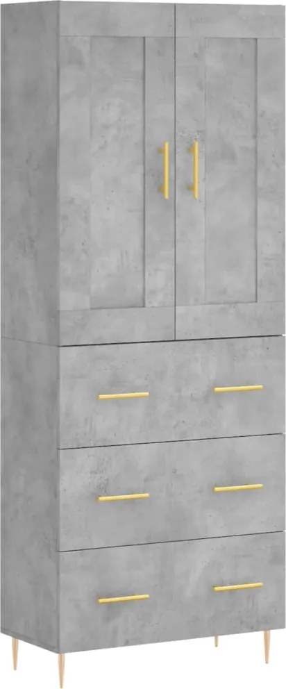 vidaXL betonszürke szerelt fa magasszekrény 69,5 x 34 x 180 cm