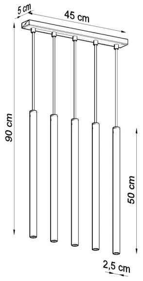 Sollux SL.0468 - Csillár zsinóron PASTELO 5xG9/8W/230V fehér