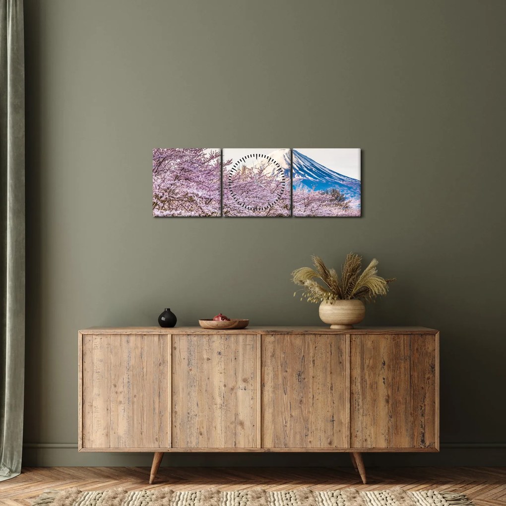 Kép - Japán tavasszal (órával) (90x30 cm)