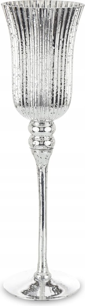 Gyertyatartó üveg luna kehely ezüst dekoráció