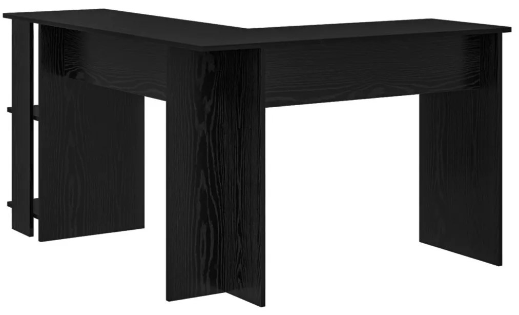 vidaXL Sarokíróasztal Fekete tölgy 140 x 113,5 x 75 cm Faanyag