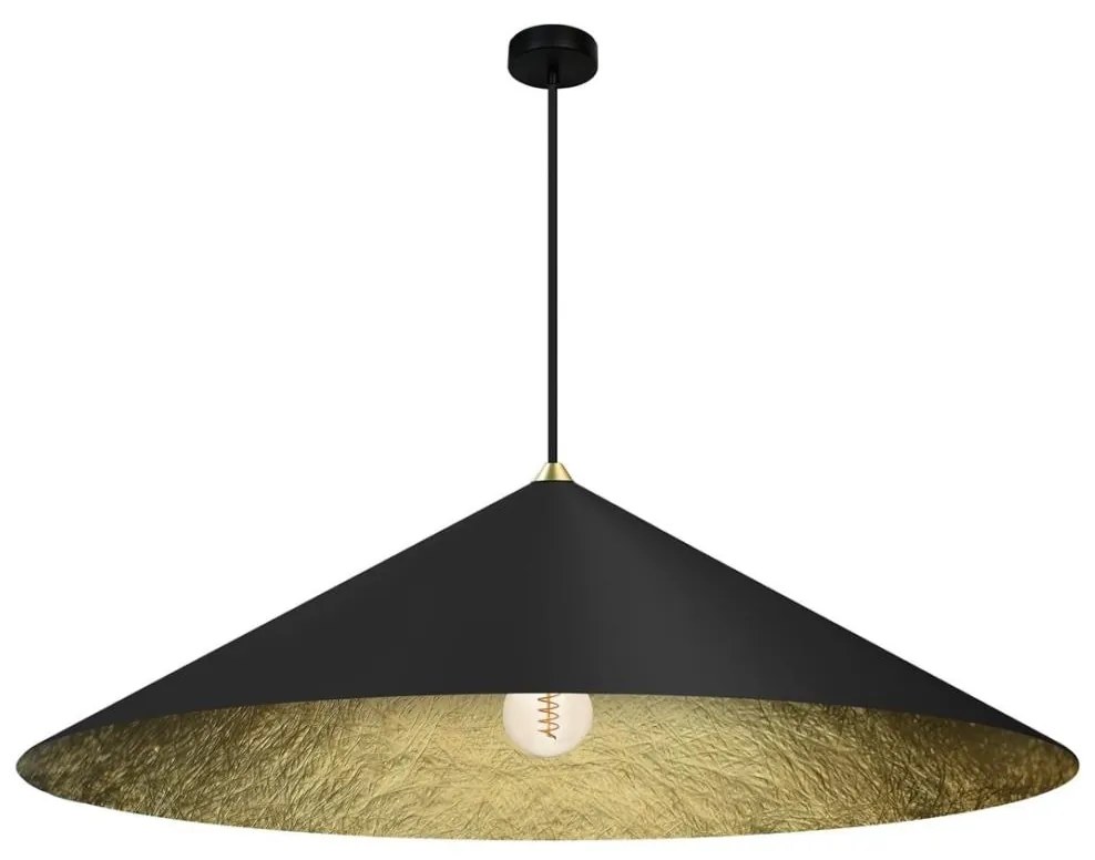 Csillár zsinóron FUJI 1xE27/60W/230V átm. 90 cm fekete/arany