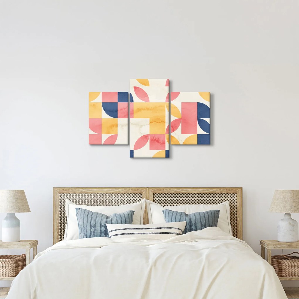 Kép - Absztrakció retro mintákkal (90x60 cm)