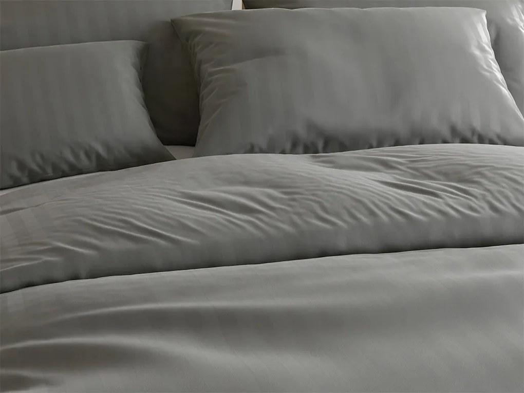 Hotel mikroszálas ágynemű JASMINE PURE szürke - 1 cm csíkos, hotel zseb Ágyneműhuzat mérete: 70 x 90 cm | 140 x 200 cm