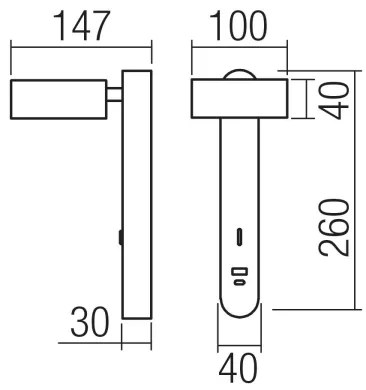 Redo 01-4641 - LED fali lámpa SADES LED/6W/230V CRI 90 USB arany