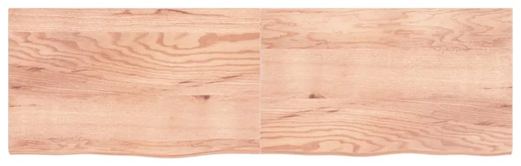 világosbarna kezelt tömör tölgyfa fali polc 200 x 60 x (2-4) cm