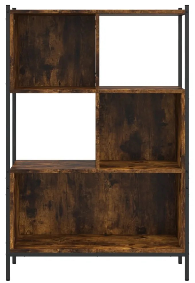 füstös tölgy színű szerelt fa könyvszekrény 72x28x109 cm