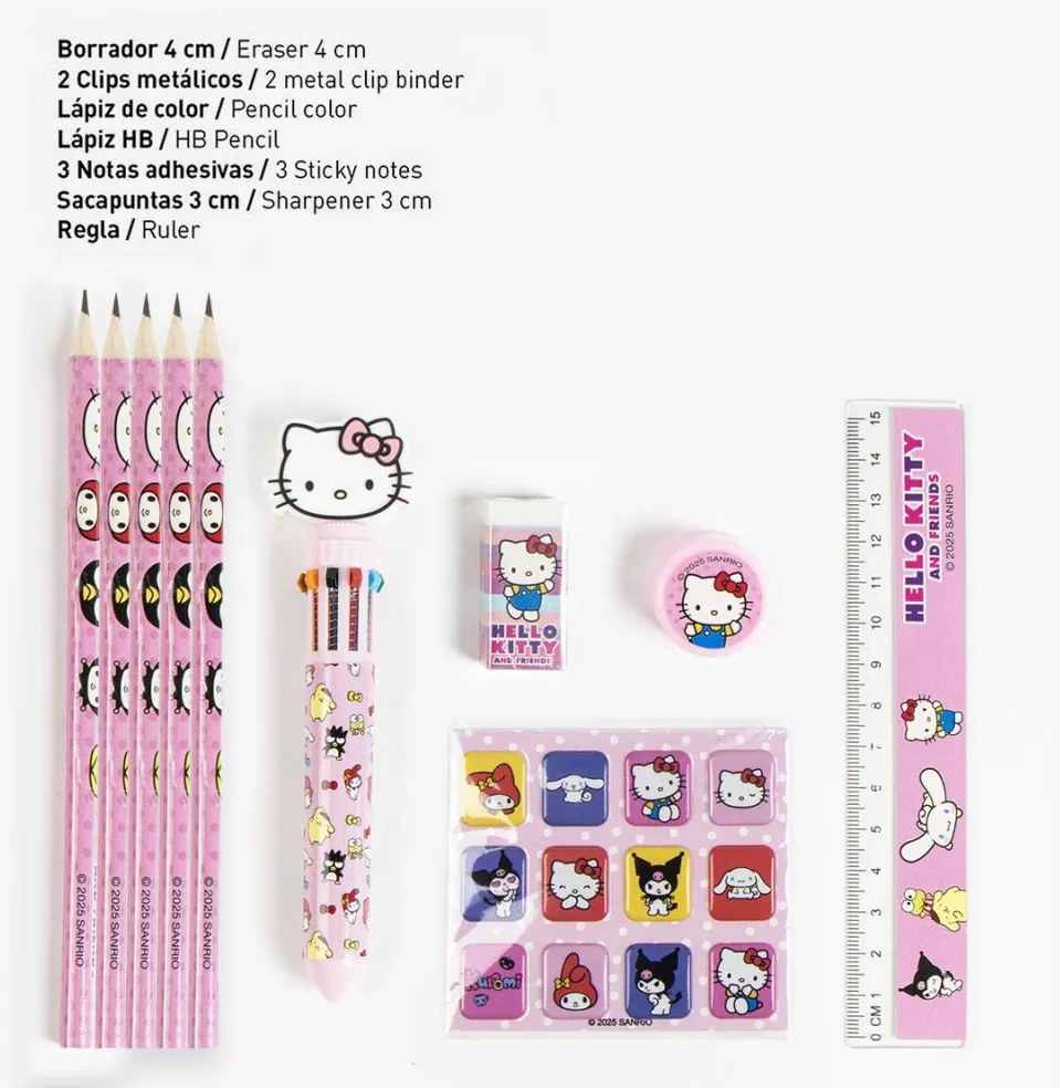 Hello Kitty Friends Pink írószer szett