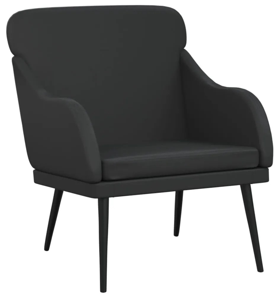Fekete műbőr fotel 63 x 76 x 80 cm