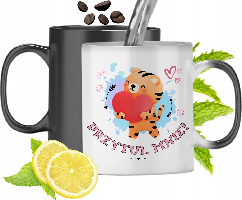 Mágikus Bögre Tigrissel, Színváltós, fényképes nyomattal