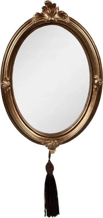 Barna ovális fali tükör rojtokkal 16x2x23 cm