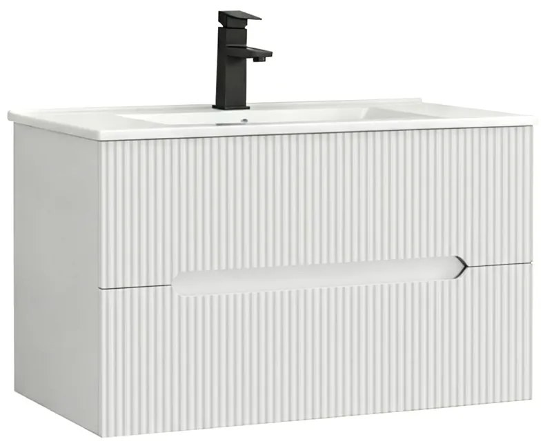 Trent 80 alsó fürdőszobabútor kerámia mosdóval 2 fiókos, fehér