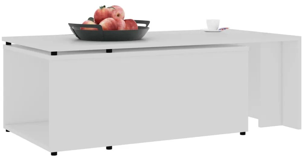 Fehér szerelt fa dohányzóasztal 150 x 50 x 35 cm