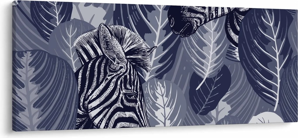 Kép - Kék zebrák (120x50 cm)
