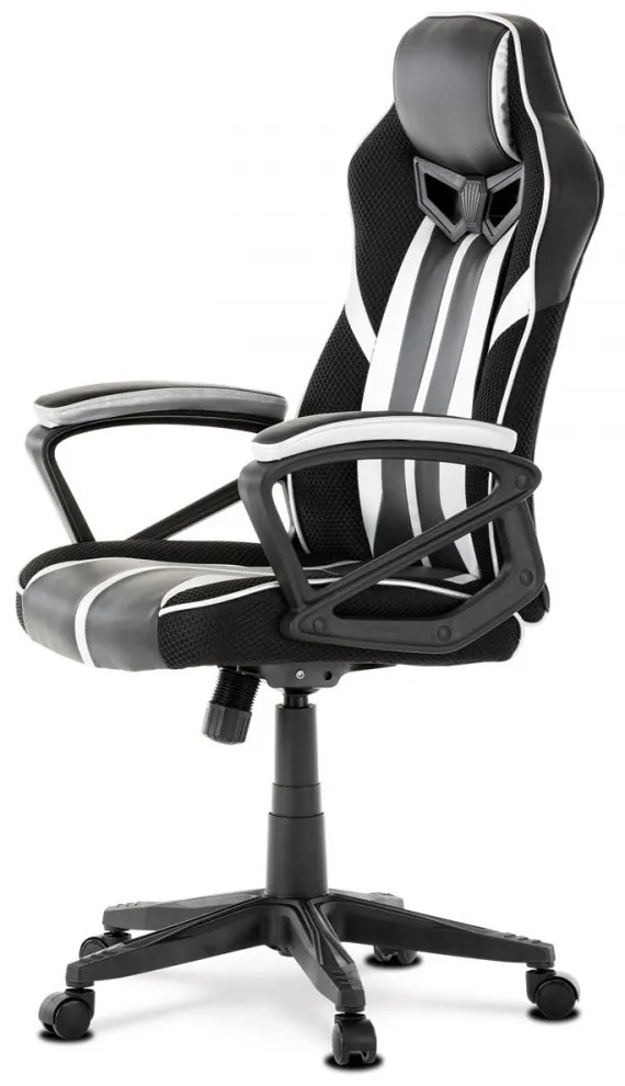 Scaun pivotant Gamer Office, culoare negru-argintiu, cu mecanism de pivotare KA-Y341