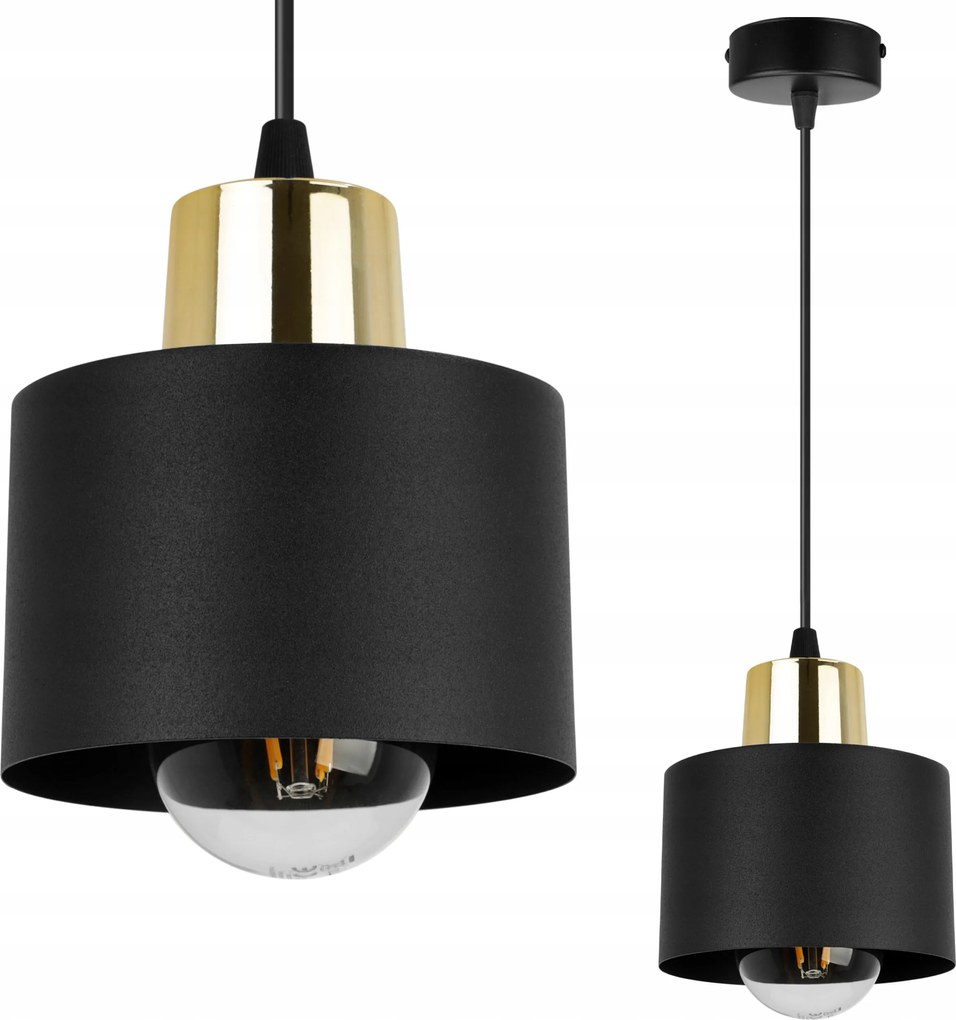 Mennyezeti Lámpa Lógó Csillár Szimpla Fekete Loft Lámpabúra Modern