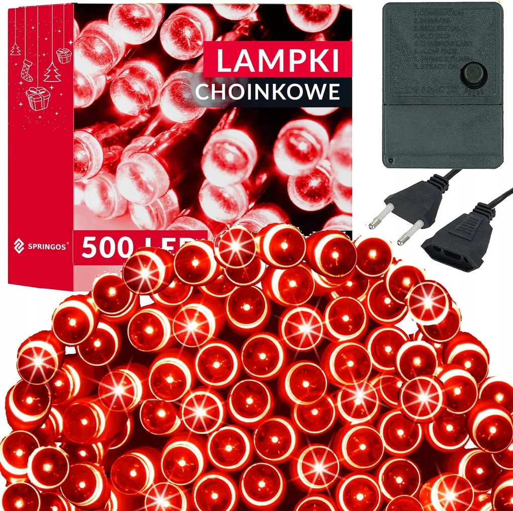 Karácsonyfa Lámpa 500led 34,5m Kültéri Beltéri Piros Karácsonyi