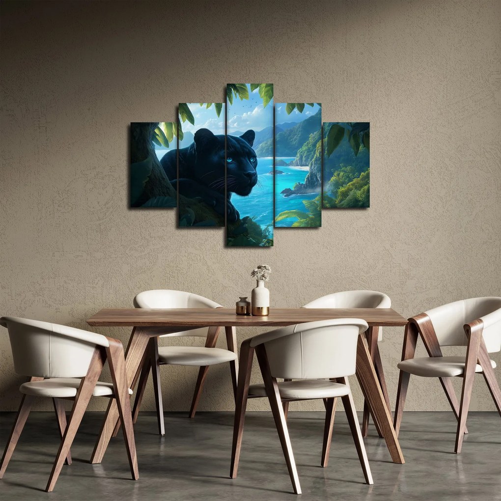 Kép - Fekete párduc a dzsungelben (150x105 cm)