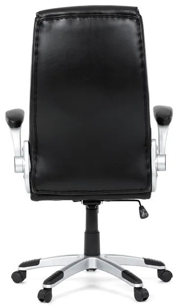 Fekete ökobőr irodai szék hintamechanikával. KA-F1218 BK