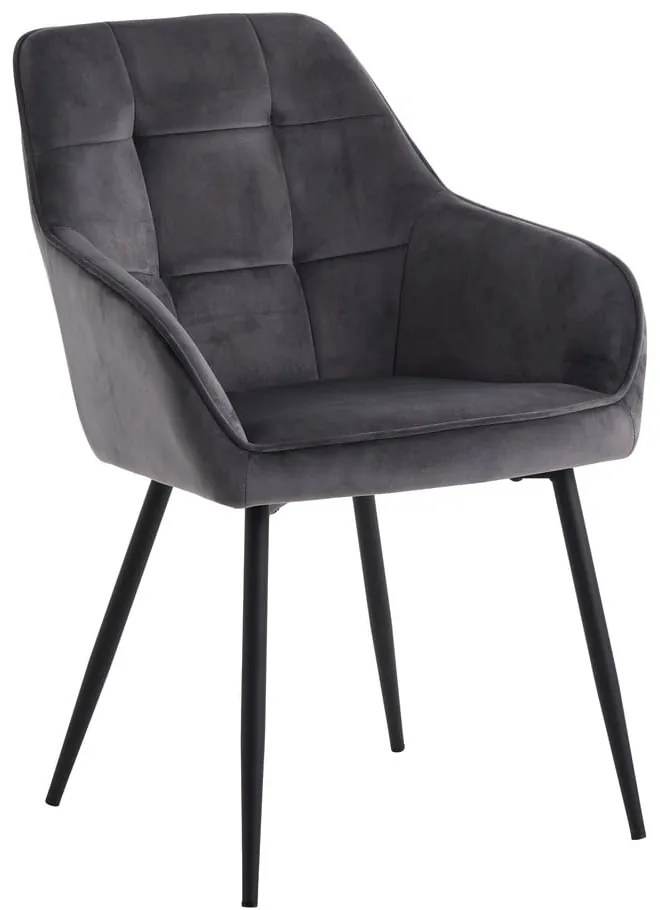 Szürke kárpitozott karfás étkezőfotel szett 2 db-os Nolan Square – Unique Furniture