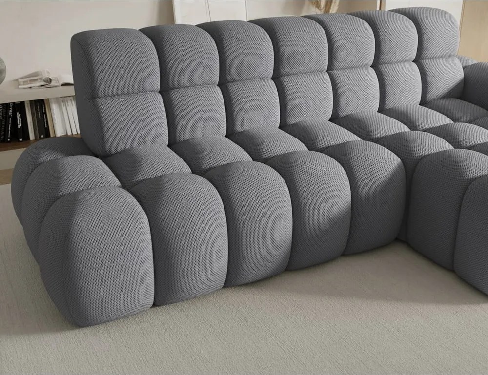 Szürke kinyitható sarokkanapé (jobb oldali-heverő résszel) Ceedro – ELTAP