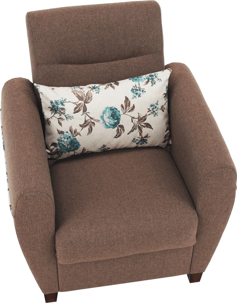 Fotel, sötétbézs, MILO