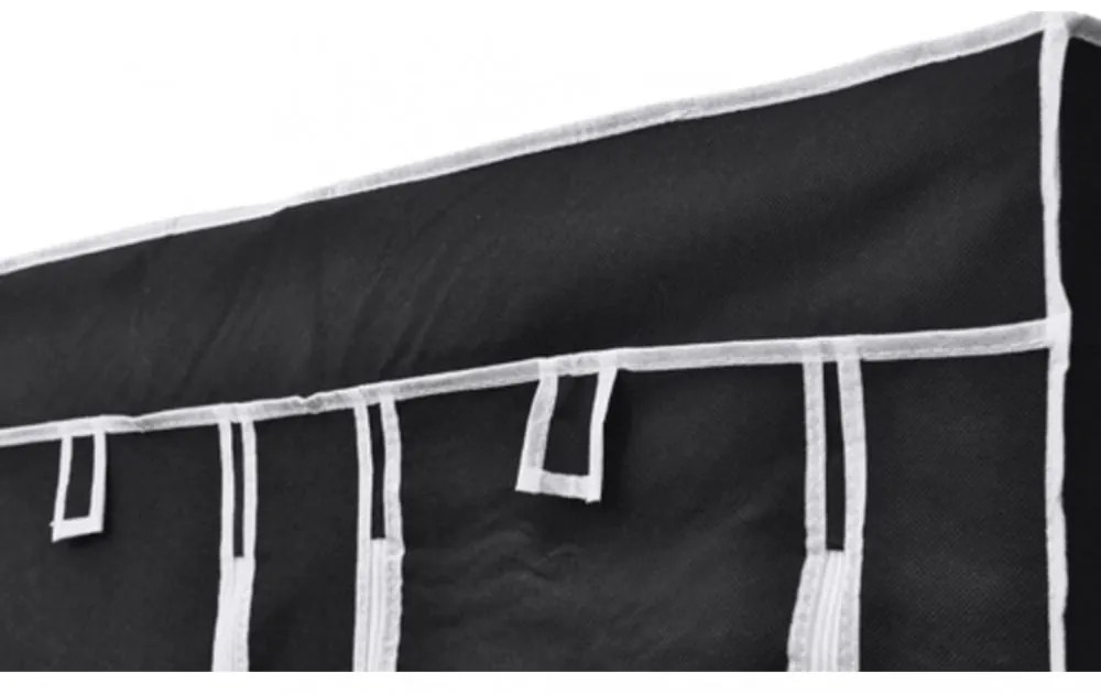 fekete összecsukható ruhásszekrény 110 x 45 x 175 cm