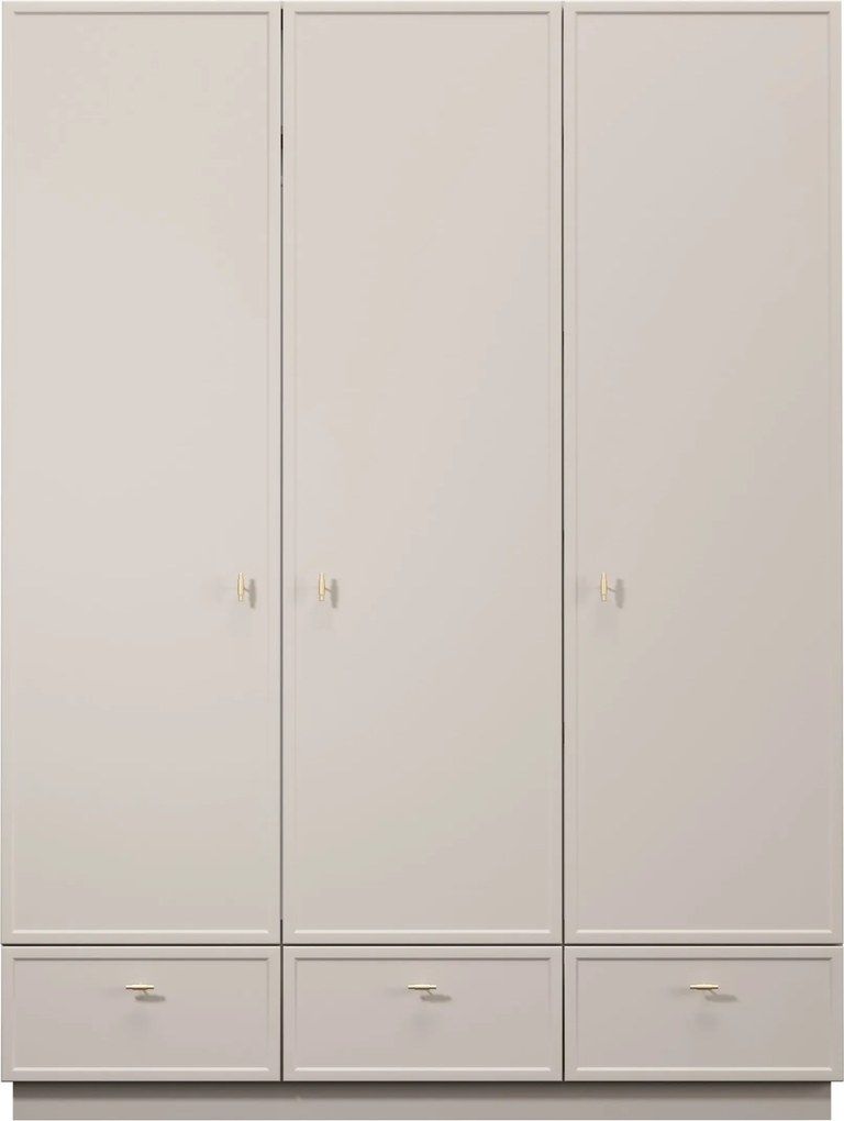 Lorini gardróbszekrény 150 cm polcokkal - kasmír / arany T-bar fogantyúk