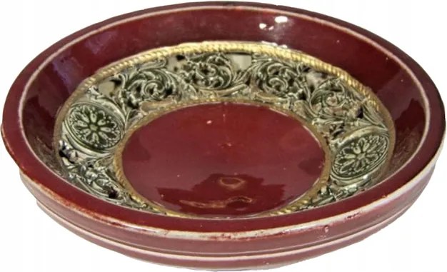 Bordó kerek dekoratív dísztányér