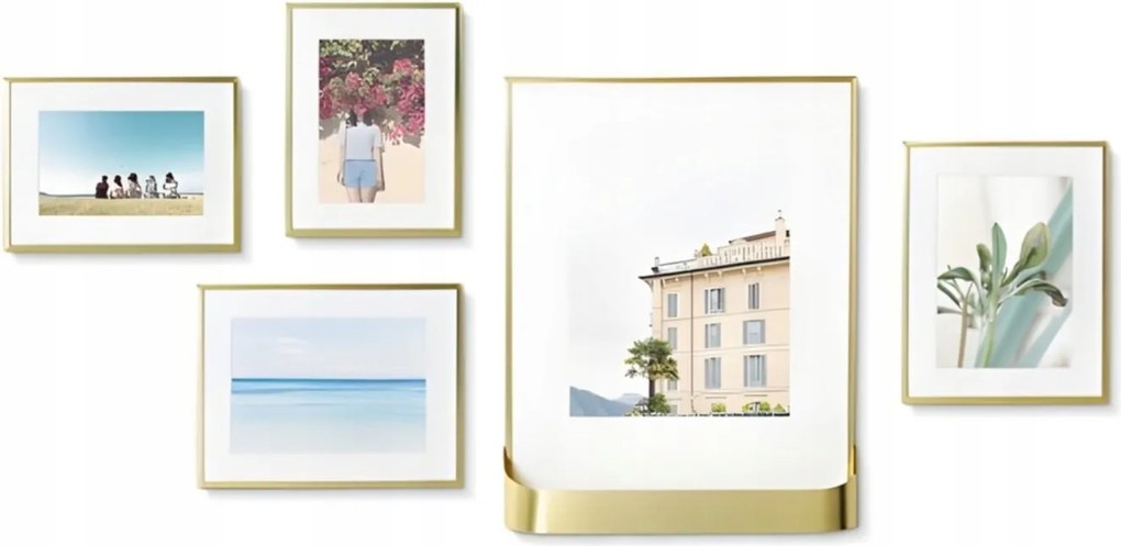 Függő képkeret, arany galéria képkeret szett Matinee 5 XX nappaliba
