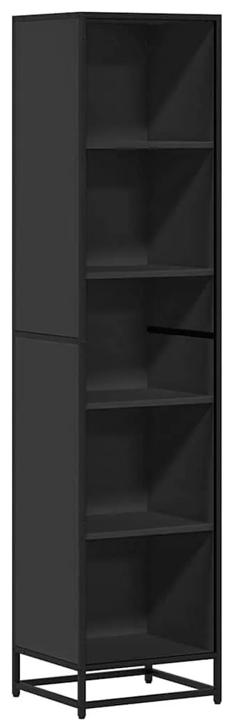 fekete forgácslap könyvszekrény 40x35x170,5 cm