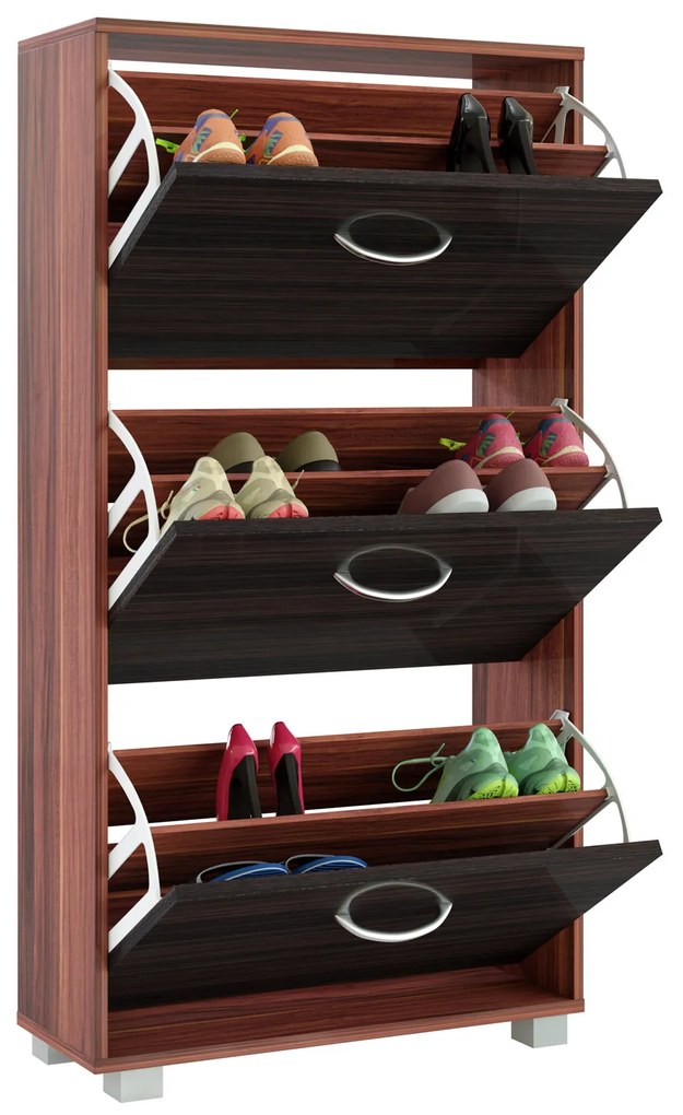 Casaria® Cipősszekrény 115x60x24 cm - barna