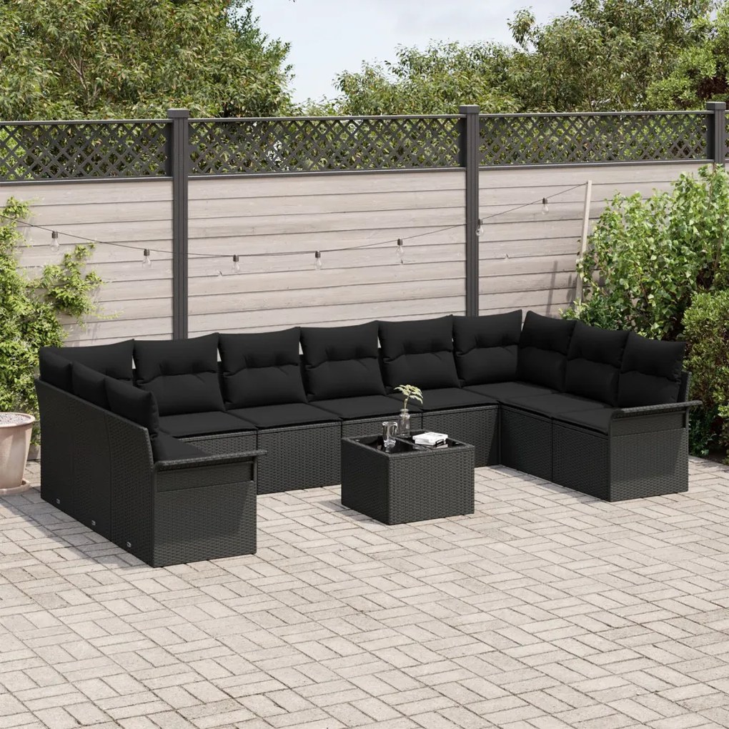 Kerti Kanapé Szett párnával tárolóval 11 pcs Bézs Poli rattan