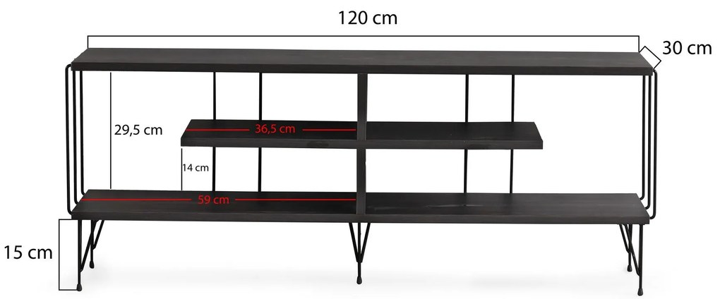 TV szekrény Eze - Sötétbarna