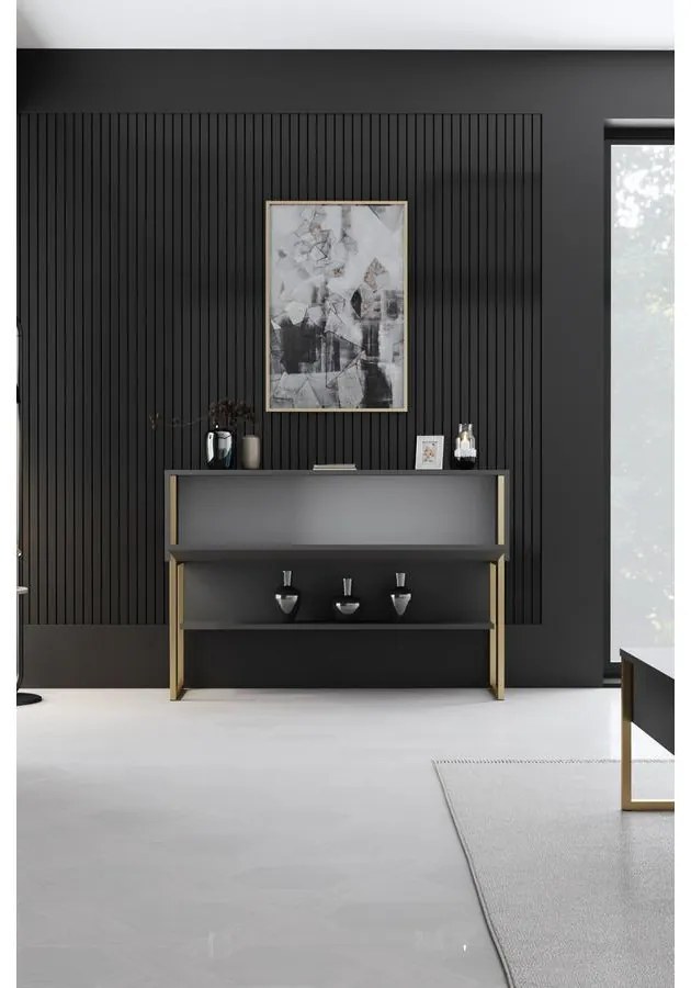 Komód Luxe - Gold, Anthracite