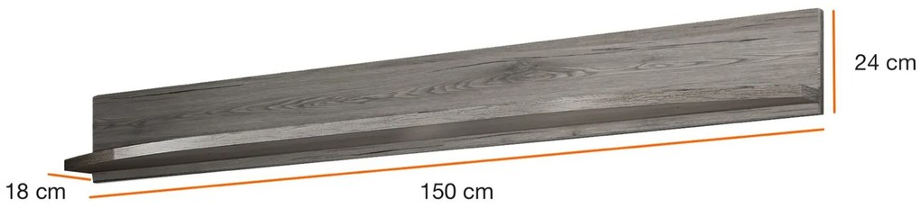 OLHA polc 150 cm - san remo tölgy / fehér