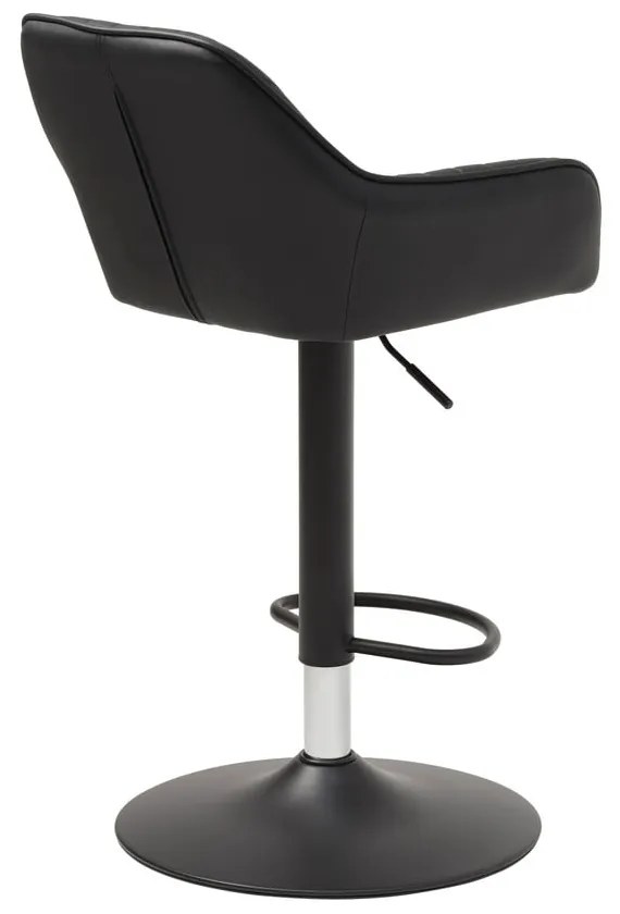 Fekete bőrutánzat állítható magasságú bárszék Brooks – Unique Furniture