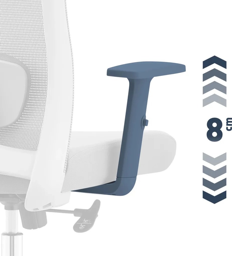 Ergonomikus irodai forgószék, deréktámasszal, 2D háttámla hálós anyaggal, szürke