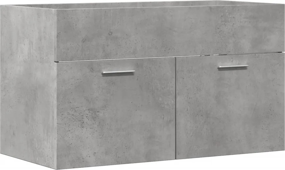 vidaXL betonszürke szerelt fa fürdőszobai mosdószekrény 90x38,5x46 cm