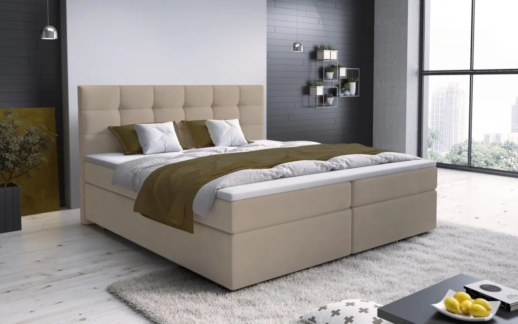 GLOSE kárpitozott boxspring ágy, 160x200, cosmic 160 + topper