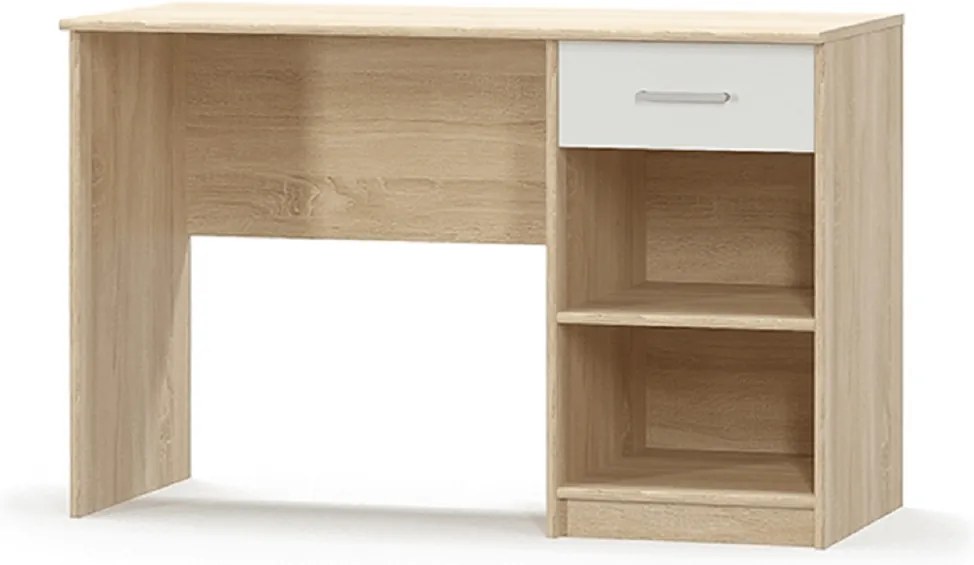 PC asztal 1S, fehér/tölgy sonoma, TEYO