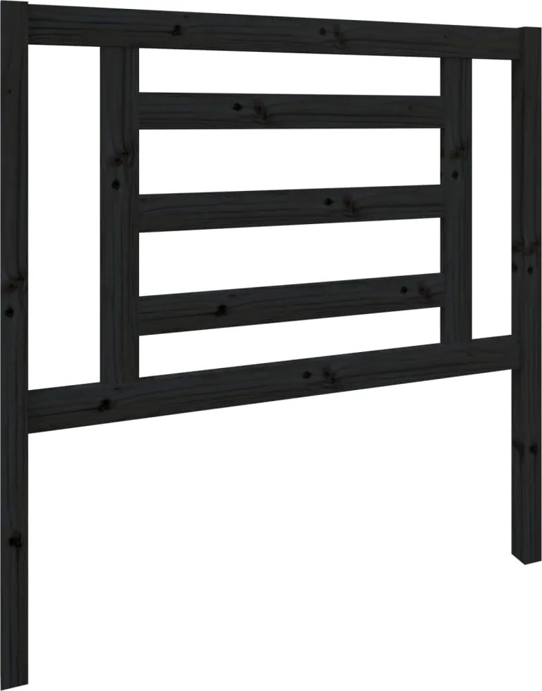 vidaXL fekete tömör fenyőfa ágyfejtámla 96 x 4 x 100 cm