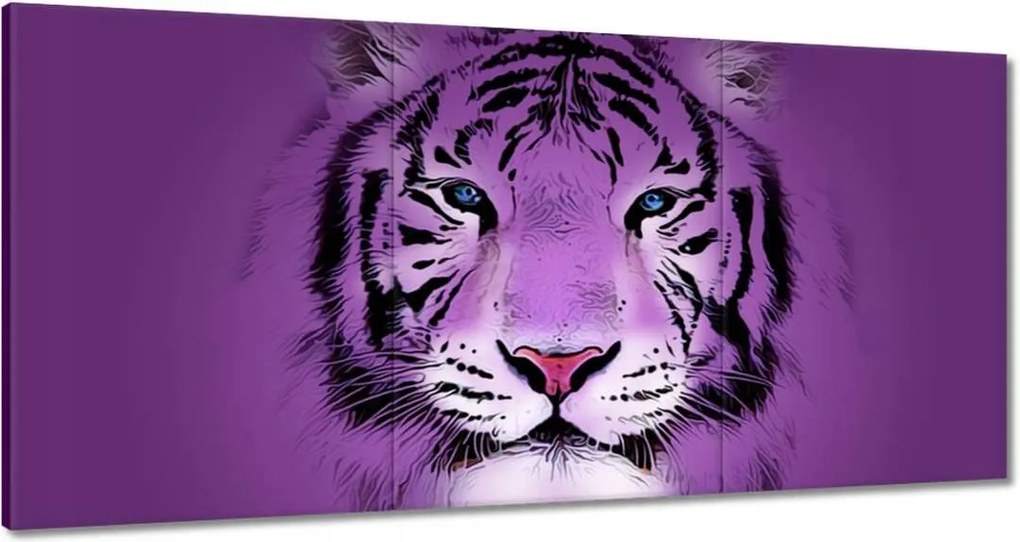 Vászonkép 180x90 Lila tigris kép