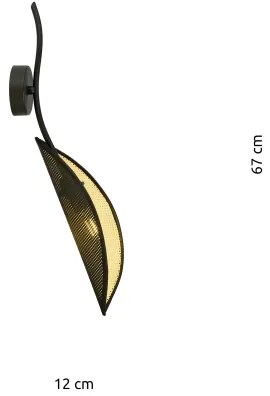 Fali lámpa LOTUS 1xE14/10W/230V fekete/arany