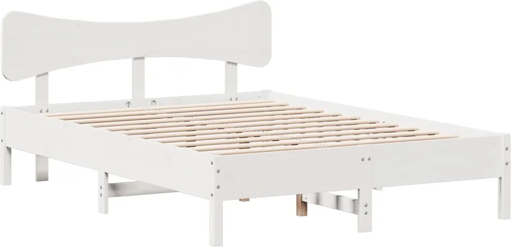 vidaXL fehér tömör fenyőfa ágy matrac nélkül 120 x 200 cm