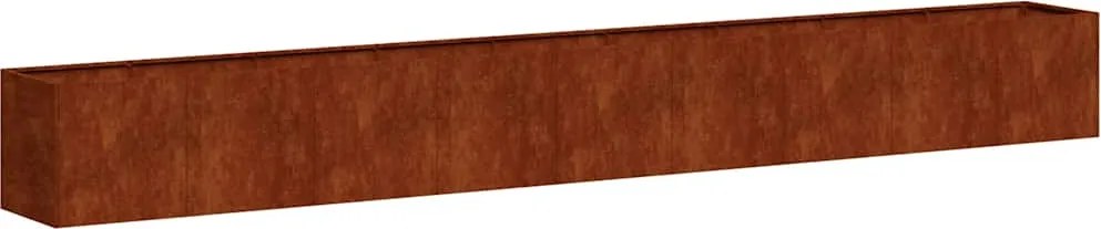 vidaXL növénytartó rozsdás 360x40x40 cm időjárásálló acélból