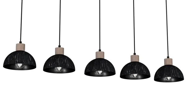 Csillár zsinóron ERIK 5xE27/60W/230V barna/fekete