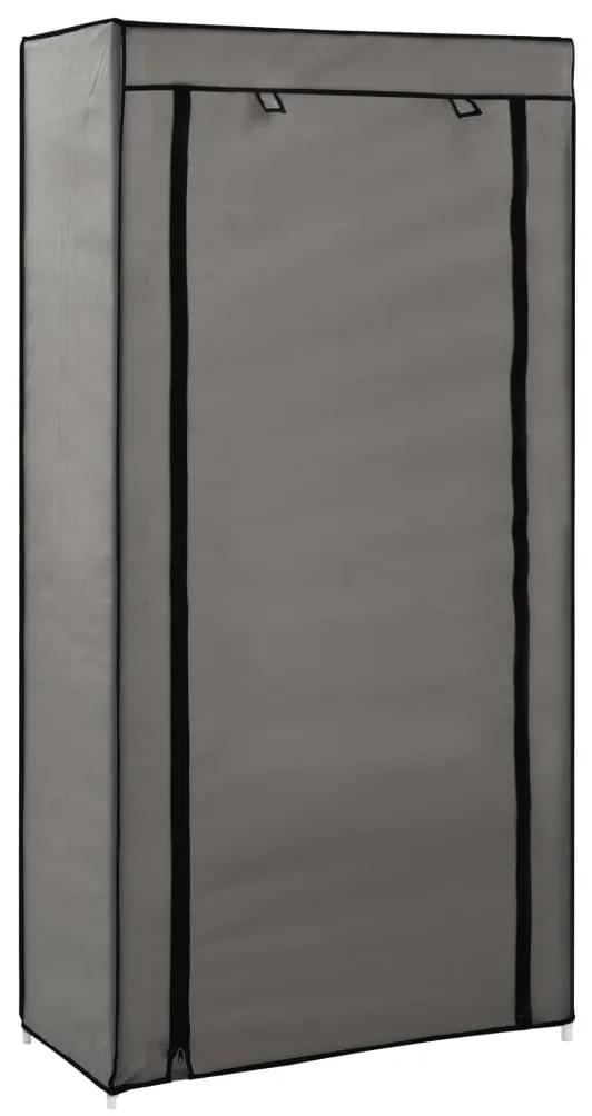 vidaXL szürke szövet cipőszekrény borítóval 58 x 28 x 106 cm