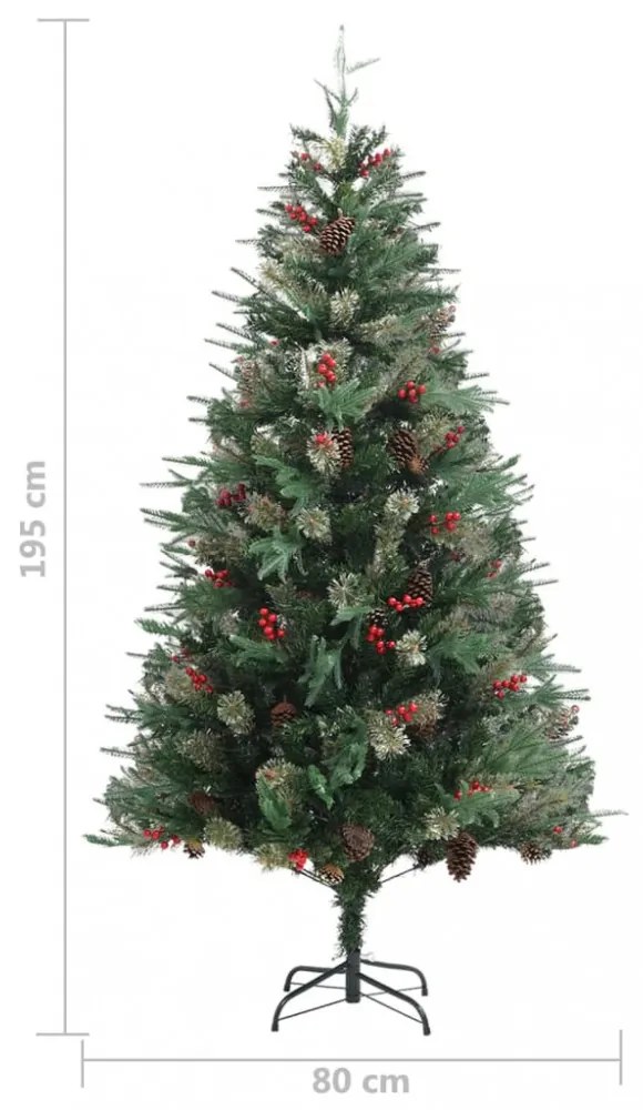 zöld karácsonyfa fenyőtobozokkal 195 cm