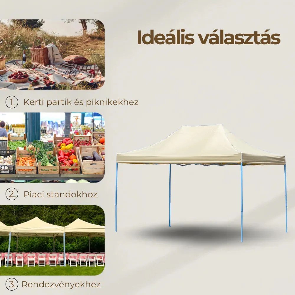 Összecsukható kerti pavilon 3x4,5 m